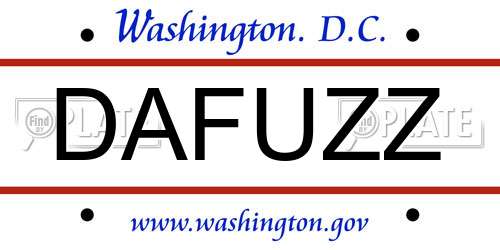 DAFUZZ District Of Columbia License Plate