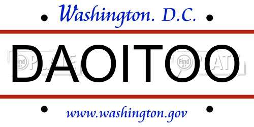 DAOITOO District Of Columbia License Plate