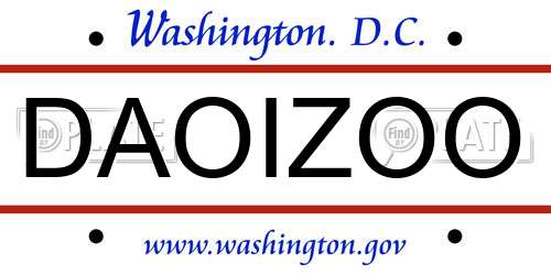 DAOIZOO District Of Columbia License Plate
