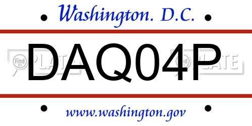 DAQ04P District Of Columbia License Plate