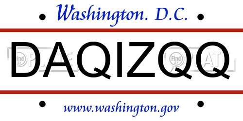 DAQIZQQ District Of Columbia License Plate