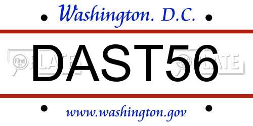 DAST56 District Of Columbia License Plate