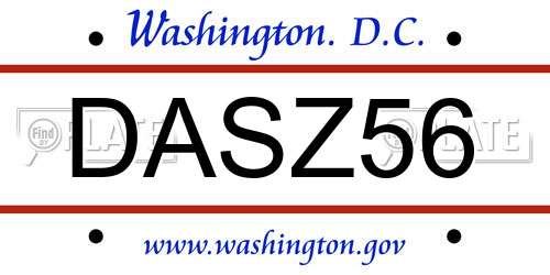 DASZ56 District Of Columbia License Plate