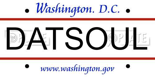 DATSOUL District Of Columbia License Plate