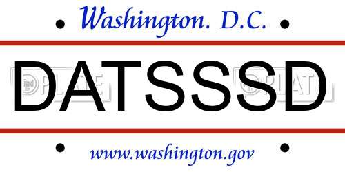 DATSSSD District Of Columbia License Plate