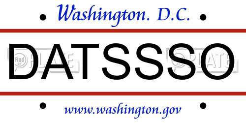 DATSSSO District Of Columbia License Plate