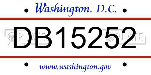 DB15252 District Of Columbia License Plate