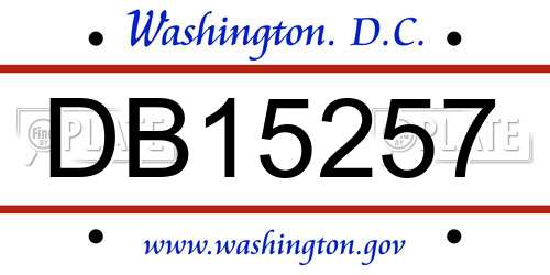 DB15257 District Of Columbia License Plate