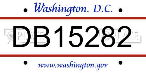 DB15282 District Of Columbia License Plate