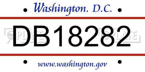 DB18282 District Of Columbia License Plate