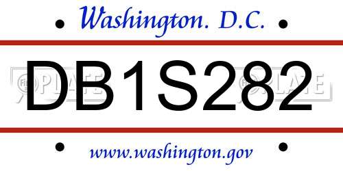 DB1S282 District Of Columbia License Plate