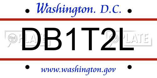 DB1T2L District Of Columbia License Plate