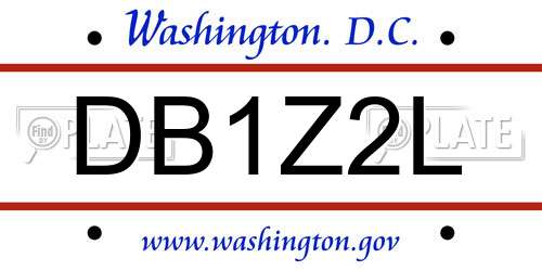 DB1Z2L District Of Columbia License Plate