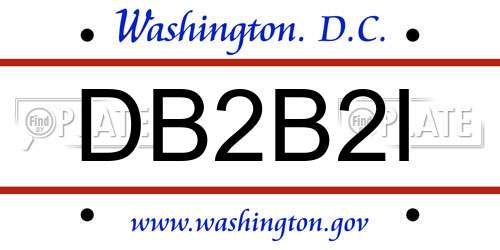 DB2B2I District Of Columbia License Plate