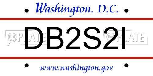 DB2S2I District Of Columbia License Plate