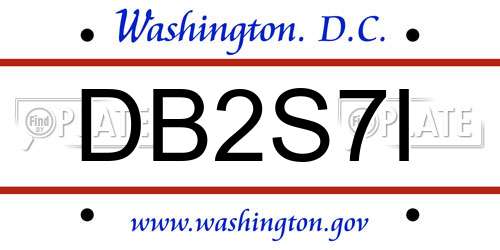DB2S7I District Of Columbia License Plate