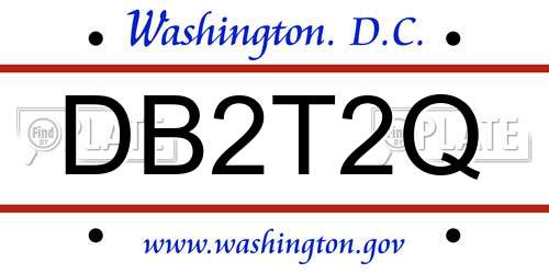 DB2T2Q District Of Columbia License Plate
