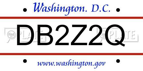 DB2Z2Q District Of Columbia License Plate