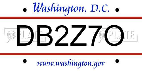 DB2Z7O District Of Columbia License Plate