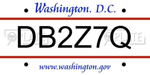 DB2Z7Q District Of Columbia License Plate