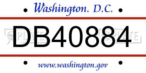 DB40884 District Of Columbia License Plate
