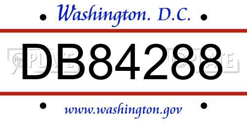 DB84288 District Of Columbia License Plate