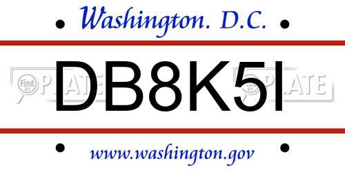 DB8K5I District Of Columbia License Plate