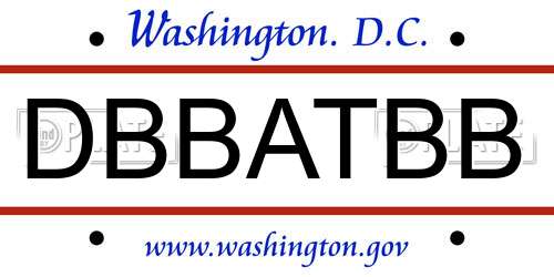 DBBATBB District Of Columbia License Plate