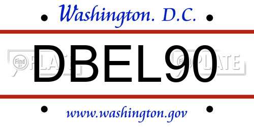 DBEL90 District Of Columbia License Plate