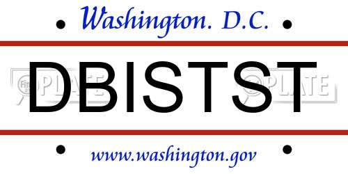 DBISTST District Of Columbia License Plate
