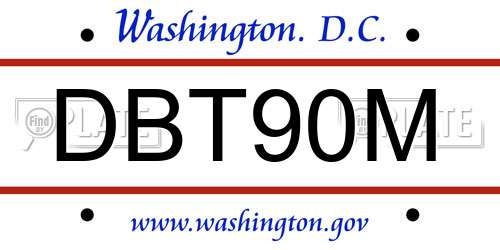 DBT90M District Of Columbia License Plate