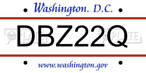 DBZ22Q District Of Columbia License Plate