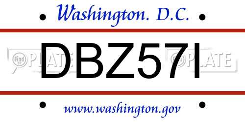 DBZ57I District Of Columbia License Plate