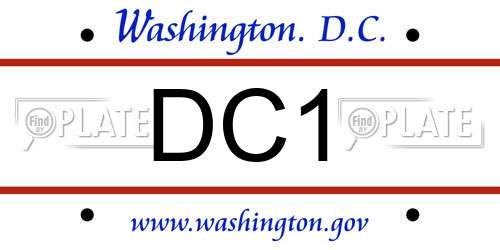 DC1 District Of Columbia License Plate