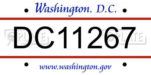DC11267 District Of Columbia License Plate
