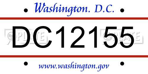 DC12155 District Of Columbia License Plate