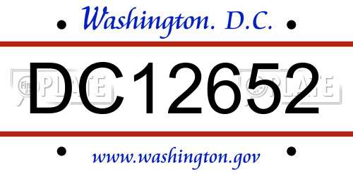 DC12652 District Of Columbia License Plate