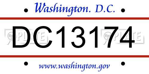 DC13174 District Of Columbia License Plate