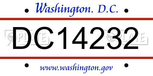 DC14232 District Of Columbia License Plate