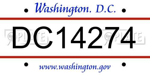 DC14274 District Of Columbia License Plate