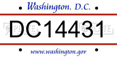 DC14431 District Of Columbia License Plate