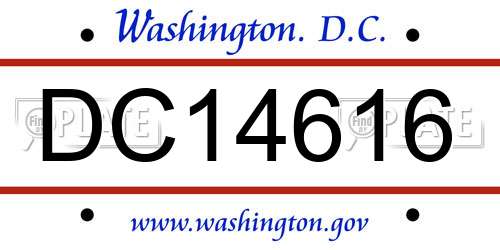 DC14616 District Of Columbia License Plate