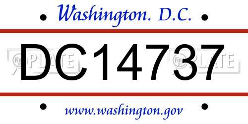 DC14737 District Of Columbia License Plate