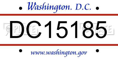 DC15185 District Of Columbia License Plate