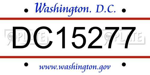 DC15277 District Of Columbia License Plate