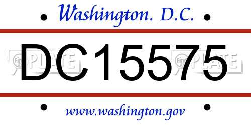 DC15575 District Of Columbia License Plate