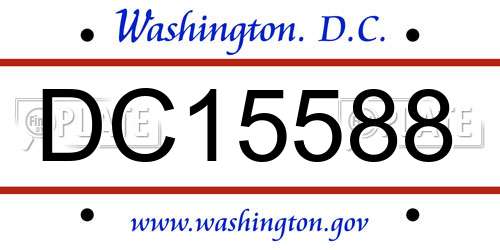 DC15588 District Of Columbia License Plate