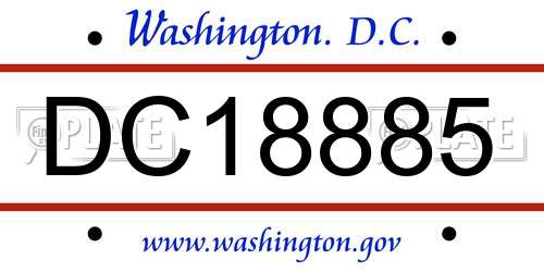 DC18885 District Of Columbia License Plate