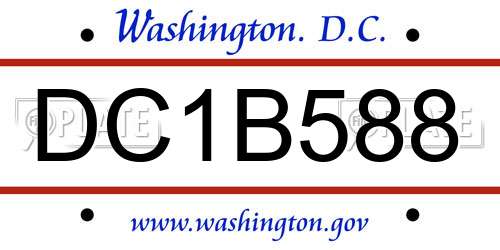 DC1B588 District Of Columbia License Plate