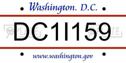 DC1I159 District Of Columbia License Plate